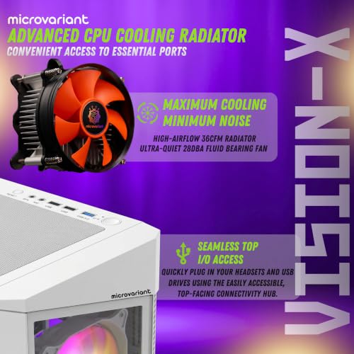 Image of Vision-X Gaming PC | Core I7 8th Gen | RTX 3050-6GB GPU | 16GB RAM | 1TB NVMe SSD | 5G WiFi+BT Dongle | Windows 11 Pro | USB 3.0 /HDMI /VGA Port | White