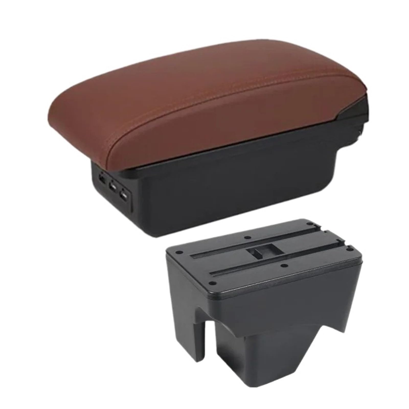 Ggwqoops Car Armrests For VW For TERA 2025 Central Storage Box Interior Retrofit Car Accessories Armrest Box(B6 brown 3USB)