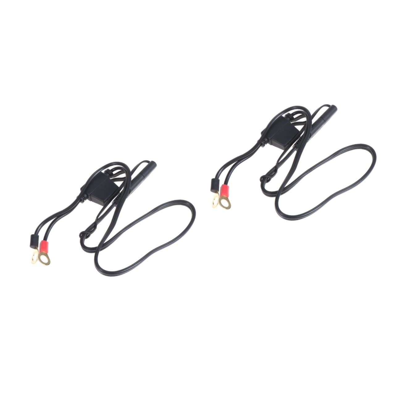GLEAVI 2pcs Motorcycle Battery Charging Cable Power Cable for and Outdoor Use Charging Tool for Motorcycles Atvs and More Black