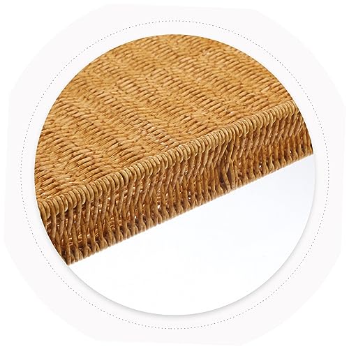 Plateau de rangement rotin synthétique tressé HEMOTON rectangulaire multi-usage - 8