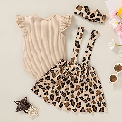YOUNGER TREE Infant Toddler Baby Girl Summer Outfit Sunflower Strap Sets Sleeveless Romper Suspender Skirt 3pcs Clothing Sets3