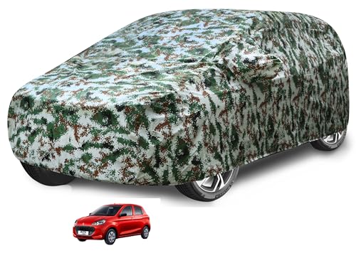 Image of Auto Hub Waterproof Car Cover Compatible with Maruti Alto (Model : 2024-Till Date) with Mirror Pocket, Soft Cotton Lining, Waterproof Alto 2024 Car Cover- Forest Look