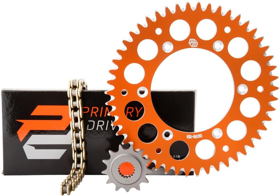 Primary Drive Alloy Kit & Gold X-Ring Chain Orange Rear Sprocket For KTM 450 SX-F Factory Edition 2015-2019