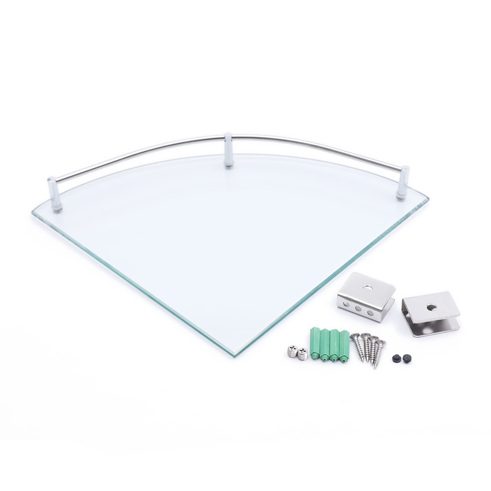 Estantería Esquinera de Cristal para Baño, Estantería de Ducha de 6 mm, Estante de Pared Perfecto como Estante de Baño