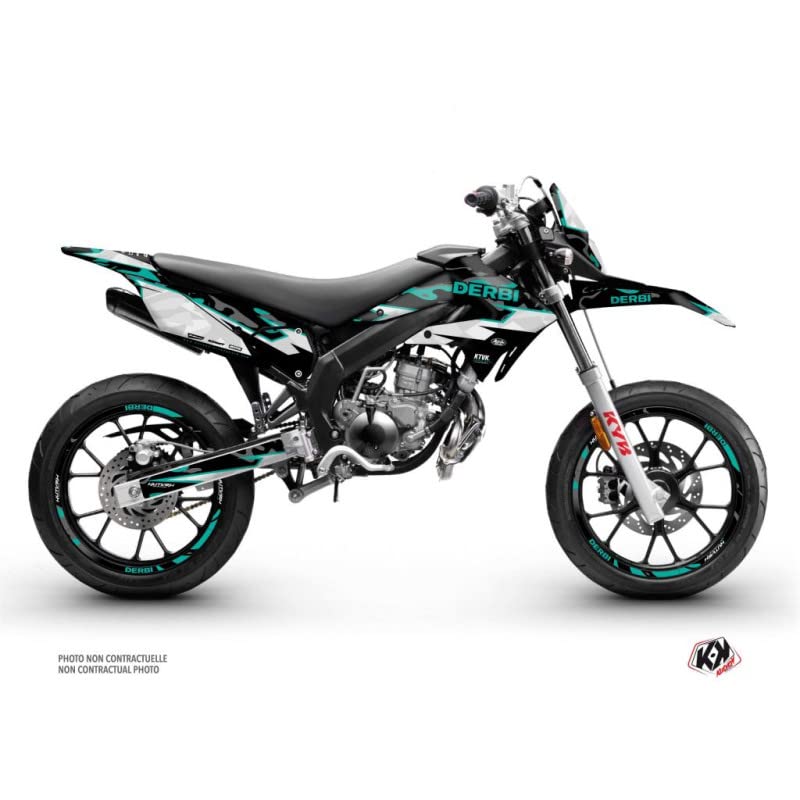 Kit déco 50cc et housse Derbi Xtreme turquoise Kutvek