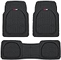 Motor Trend 923-BK Black FlexTough Contour Liners-Deep Dish Heavy Duty Rubber Floor Mats for Car SUV Truck & Van-All Weather Protection Trim to Fit Most Vehicles