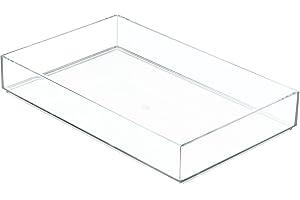 iDesign Clarity Plastic Organizer Tray for Improved Drawer Organization