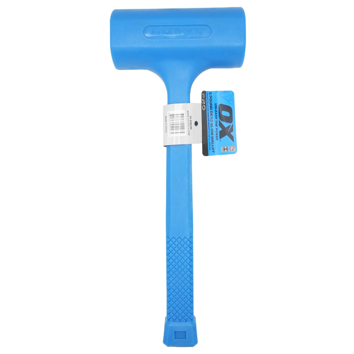OX TOOLS Mazo Pro Dead Blow – 5 libras con acero Shot – Revestimiento de goma que no daña y agarre antideslizante
