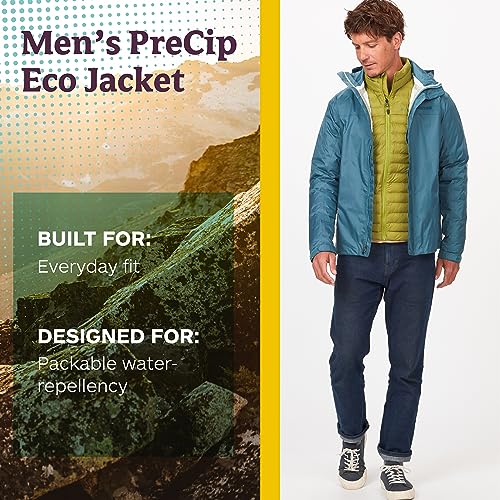 Image of MARMOT Men's Precip Eco Waterproof Rain Jacket - 100% Recycled, Breathable, Lightweight, Packable Raincoat