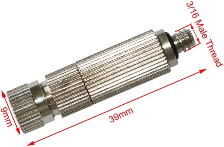 Gardening Watering System Tools 40 Pcs 3/16" Male Thread Misting Sprayers With Net Filter Stainless Steel Garden Cooling Humidify Misting System Water Sprinkler (Color : 0.2 mm mist)
