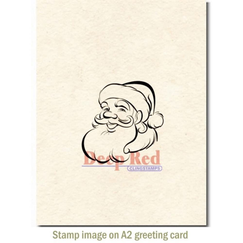 Deep Red Cling Stamp 2"X2"-Santa Portrait