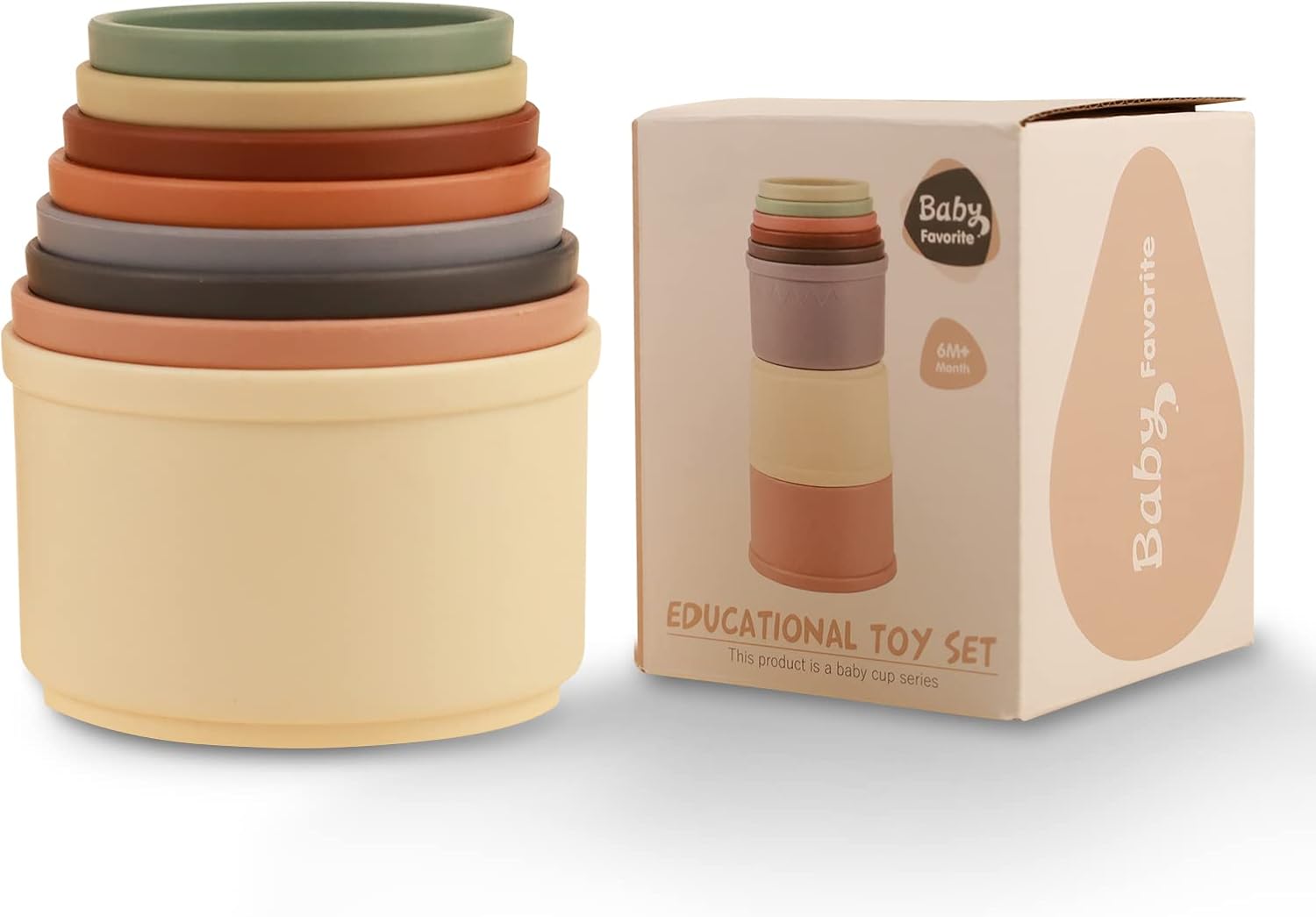 Muulaii 8 PCS Nesting Cups Toys, Fun Educational Stack Up