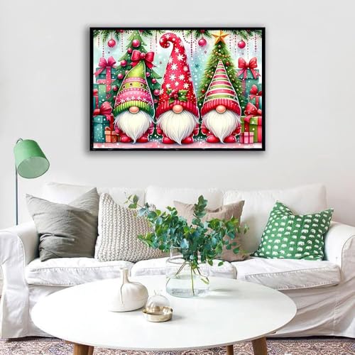 Image of Christmas Stamped Cross Stitch Kits for Beginners Adults, Gnomes Dimensions Needlepoint Art Crafts,Counted Cross Stitch Kits Embroidery Kits for Beginners Adults for Home Decor 15.7X11.8inch