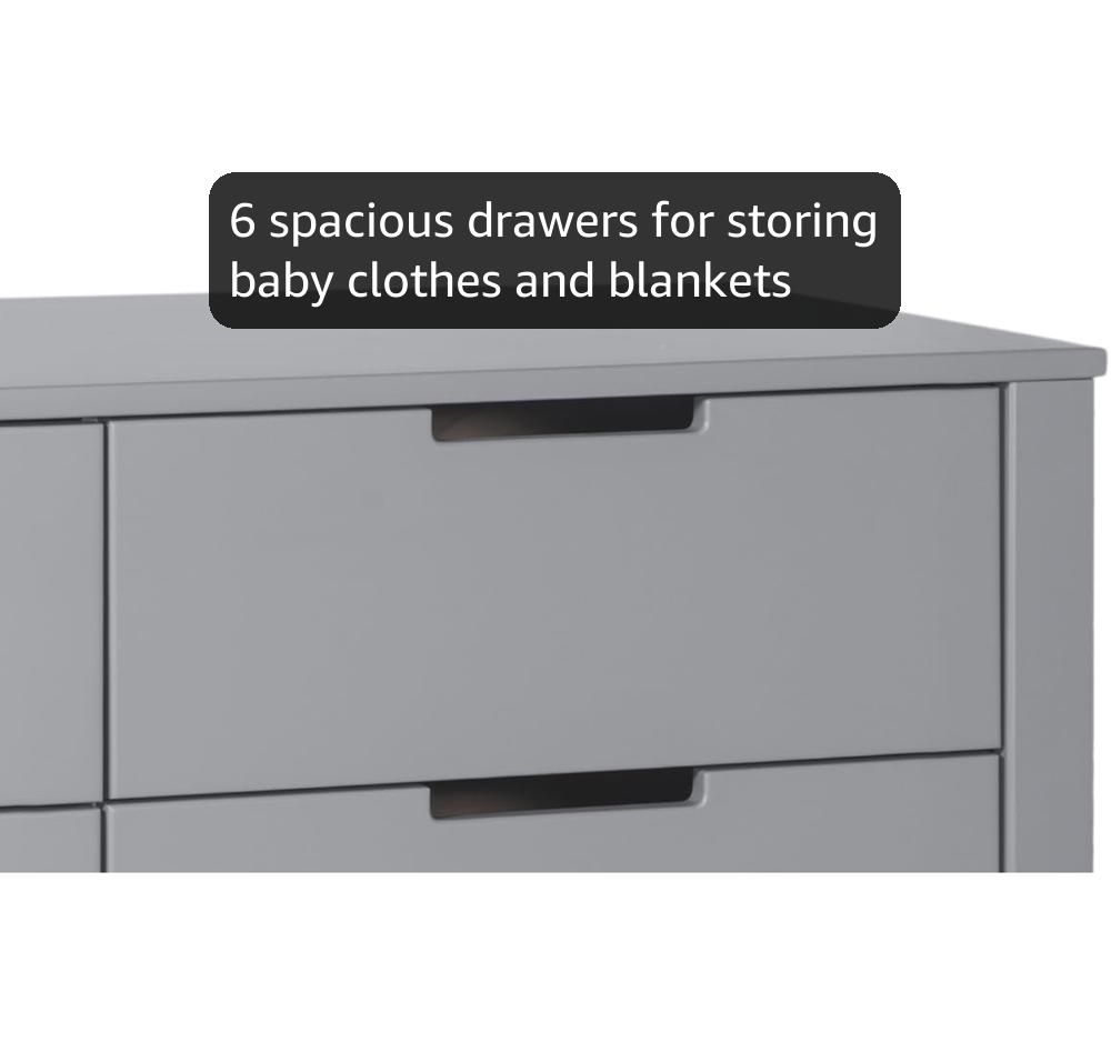 Carter's by DaVinci Colby 6-Drawer Dresser in Washed Natural, Grey, (F11926G)