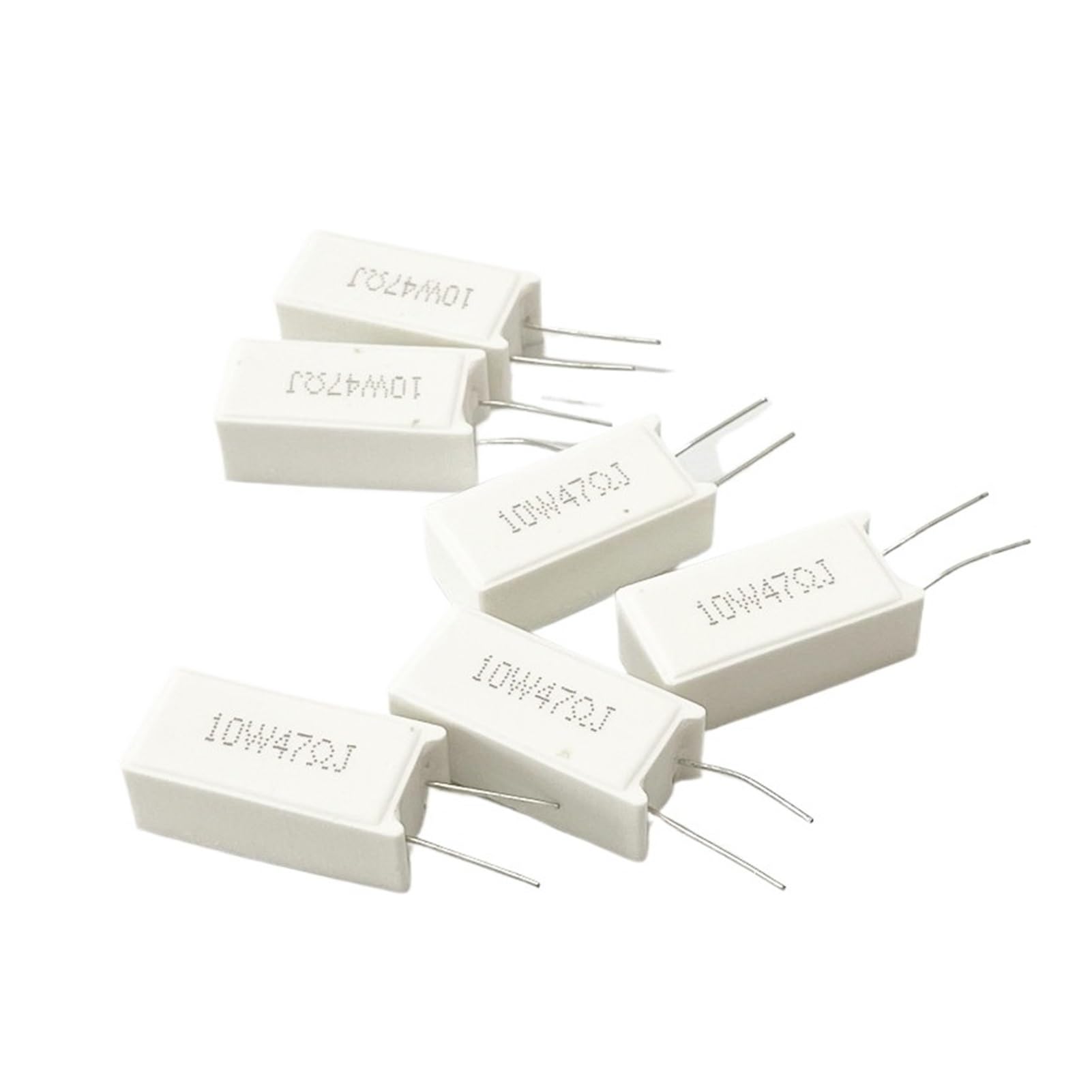 GUTUYEHKEA Cement Resistors 5PCS Vertical 10W 0.05~100K Ohm 5% Wirewound Ceramic Resistor For Audio Equipment(51K)