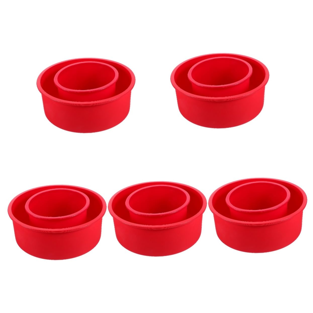 Cabilock Molde De Silicona Para Pasteles Redondos Antiadherente Y Resistente Altas Para Hornear Tartas Muffins Y Postres Para Cocinas Y Repostería 2 Piezas X 5