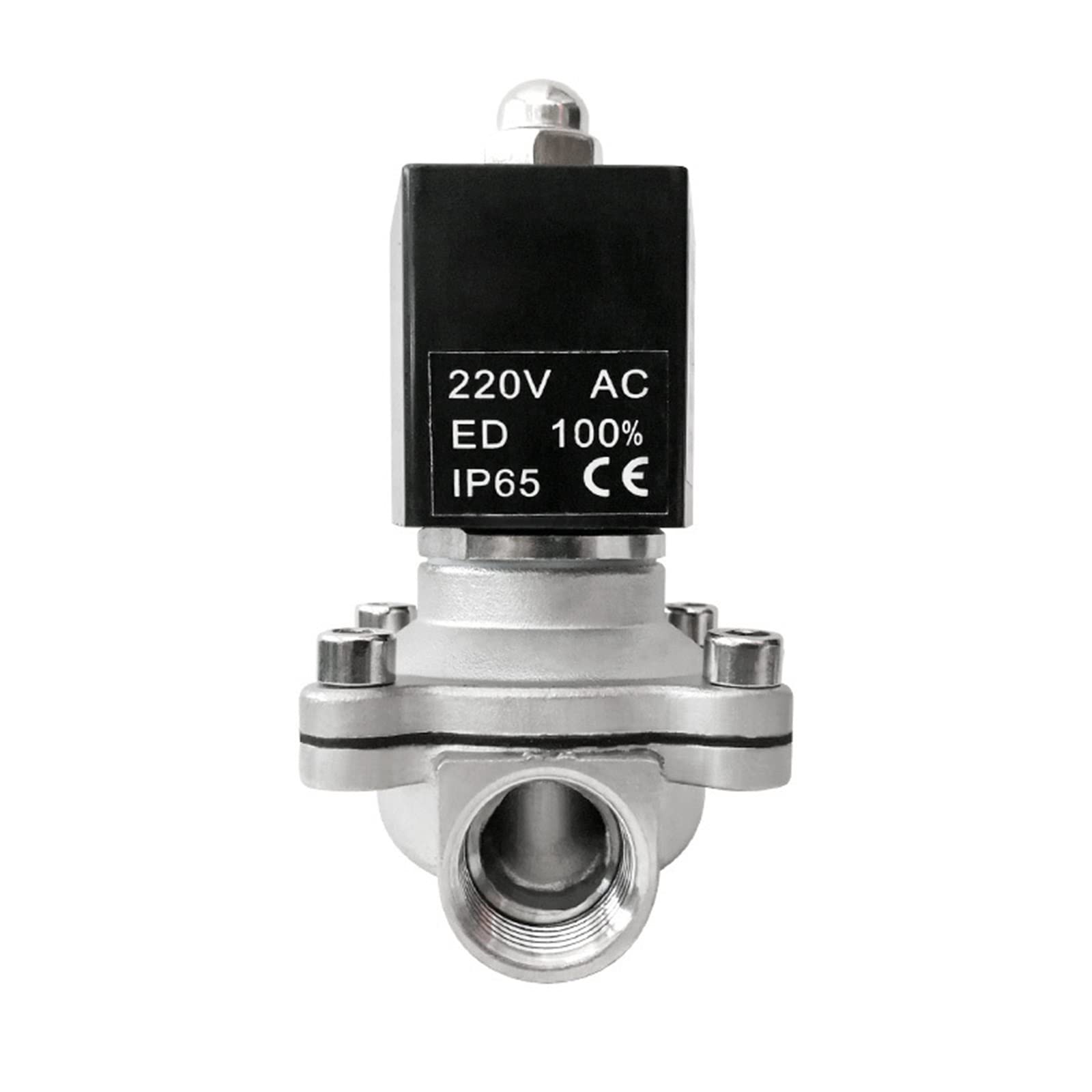 Magnetventil für Wasser aus Edelstahl, 12 V, 24 V, 220 V, 110 V, NPT-Gewinde, normalerweise geschlossen, Spule DIN DN20, 1 Stück (NPT-230VAC)