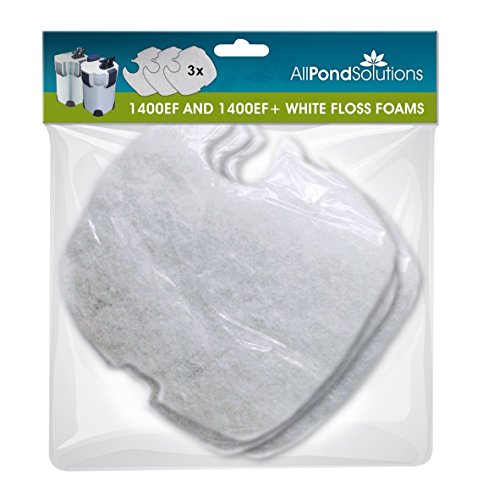Alle vijver Oplossingen 1400EF en 1400EF+ Aquarium Externe vis tank Filter Floss Foams Pads Media, Wit