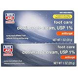 Rite Aid Clotrimazole Anti-fungal Cream, 1% - 1 oz | Treats Athlete's Foot | Jock Itch Cream | Ringworm Cream