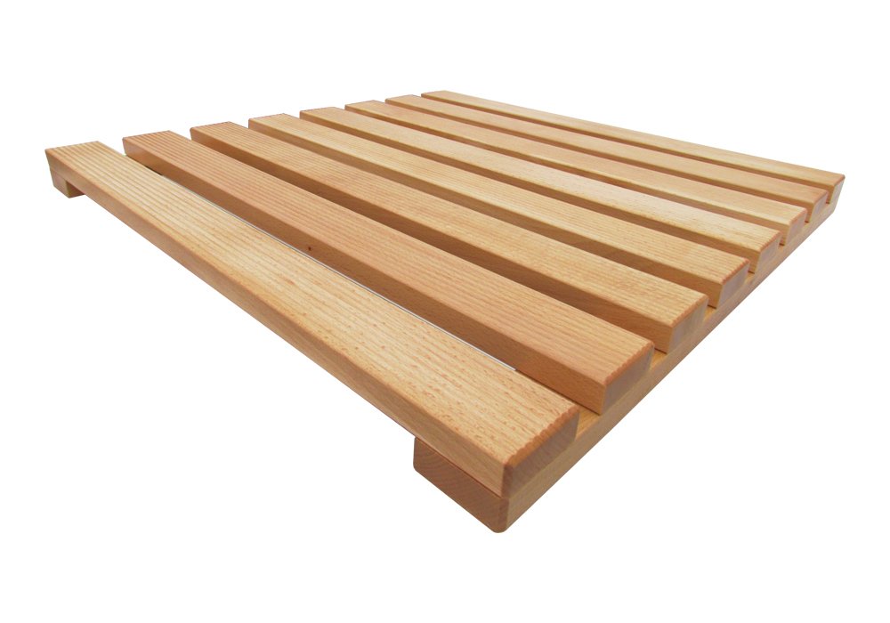 Falegnameria S. Andrea Pedana Doccia in Legno Naturale di faggio cm 60x60 Prodotta artigianalmente in Italia, Antiscivolo …
