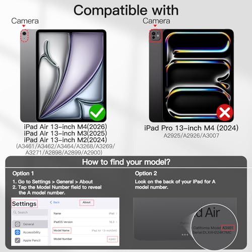 Image of JETech Folio Case for iPad Air 13 inch M4 /M3 /M2, Space Gray