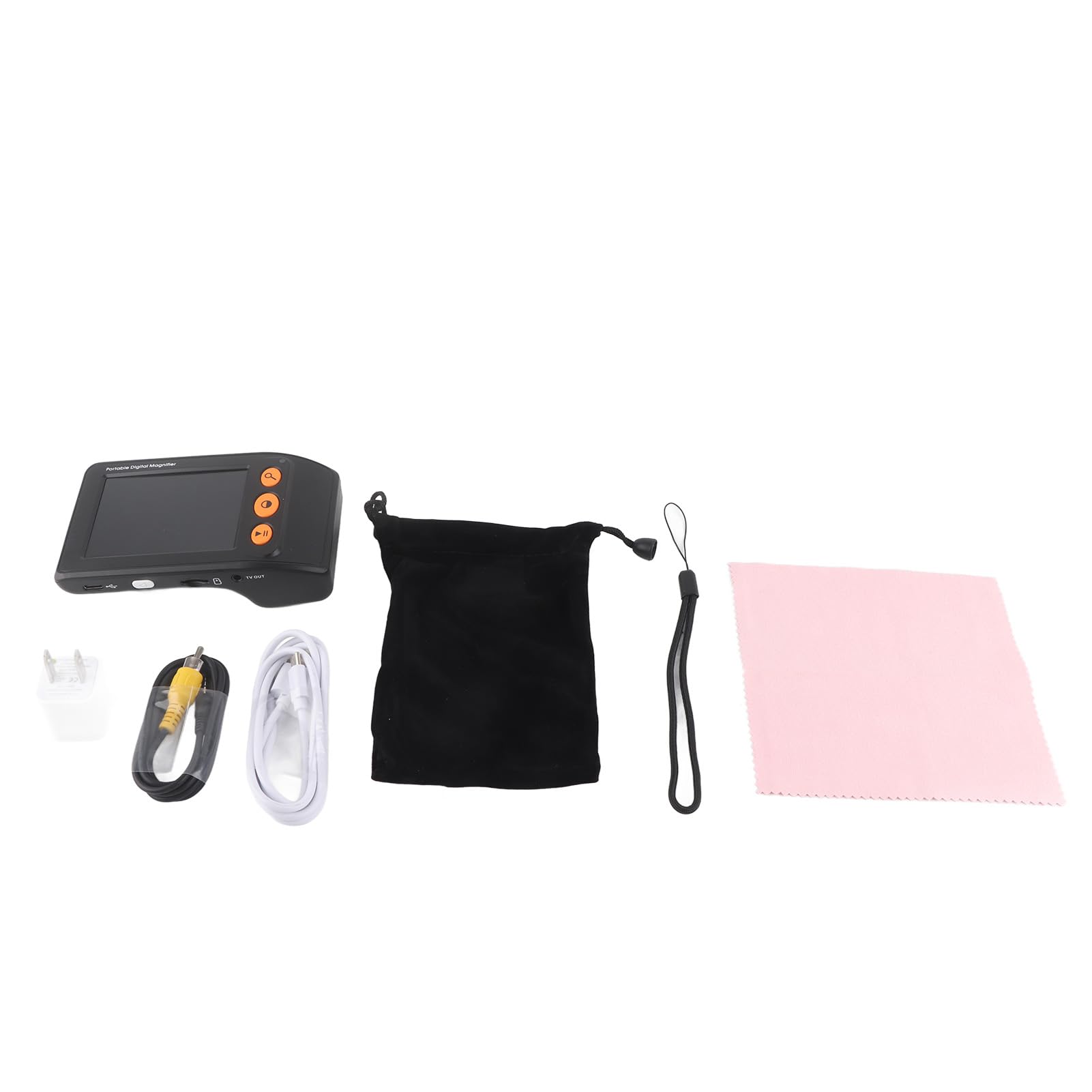 Lupa digital portátil, ayuda de lectura electrónica, imagen de alta definición, 8 modos de color con mango plegable para baja visión (BLACK)