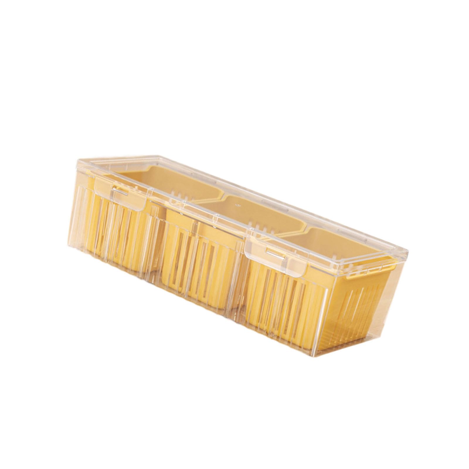 Msioytog Leakproof Divided Food Storage Basket with Ventilation Holes Freezer Storage Box for Vegetables Seasonings Vegetable Box with Drainage Holes