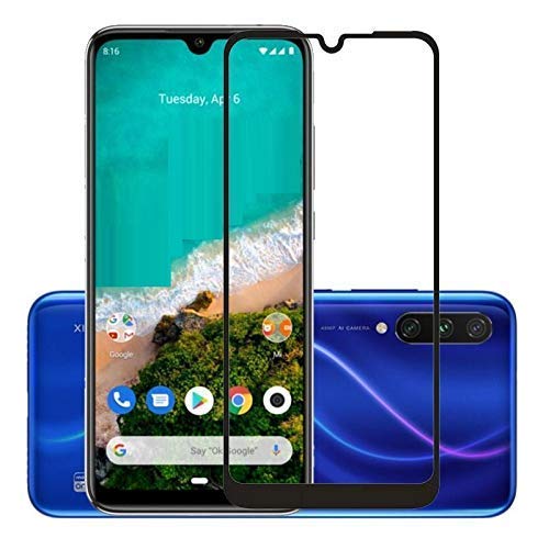 Image of NISHTECH (Black) Tempered Glass Screen Protector for Xiaomi Redmi Mi A3 - Full Edge to Edge Coverage