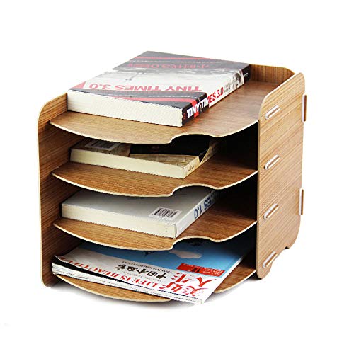 Organisateur de documents en bois à multicouches pour ranger les dossiers de bureau