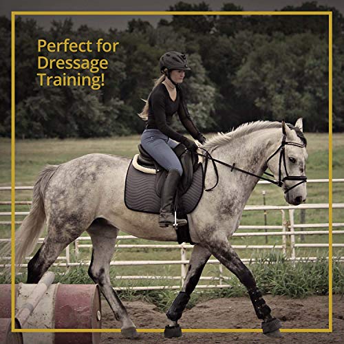 Dressage Boots for Horses by Kavallerie: Pro-K 3D Air-Mesh Horse Boots, Secure Leg Protection, Lightweight and Tough White & Black Dressage Sports Boots [Black] - Thumbnail 6