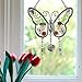 Grandma Butterfly Floral Suncatcher with Pressed Flower Wings and Heart Charm - Measures 4 1/4