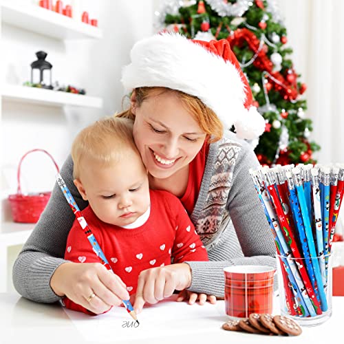 HOWAF 48 piezas lápices navideños para niños miniatura 7