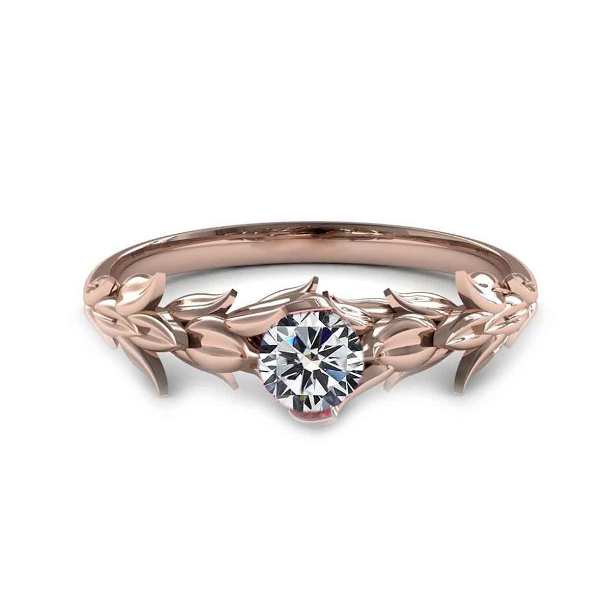 Anillo de compromiso de oro rosa para mujer ideal para pedidas de mano 8