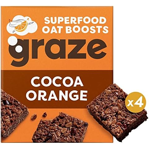 Graze Superfood Bites Cocoa and Orange Oat Squares, 4 x 30g Cover
