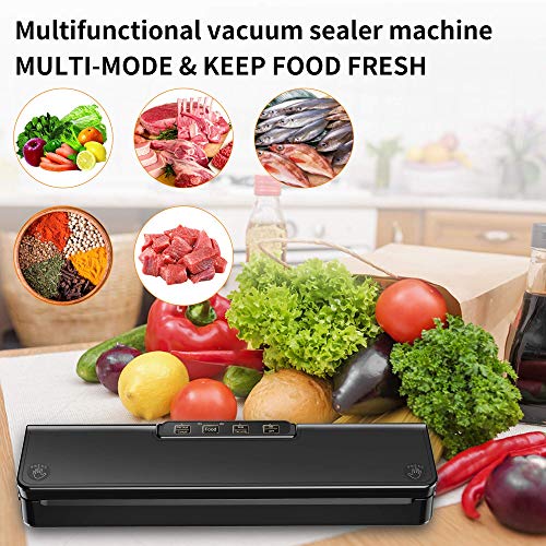 Vacuum Sealer Machine, Automatic Food Sealer Vacuum Air Sealing System For Foodsaver| Portable Sealer with 15 Vacuum Sealer Bags| Dry & Moist Food Modes| Compact | Easy to Clean | Led Indicator Lights