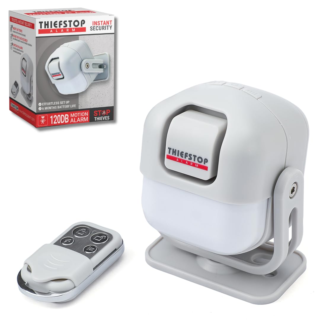 Alarma de cobertizo y sensor de movimiento de seguridad para el hogar, sensor PIR de 120 dB, alarma inalámbrica alimentada por batería para cobertizo, garaje, taller, seguridad de furgoneta
