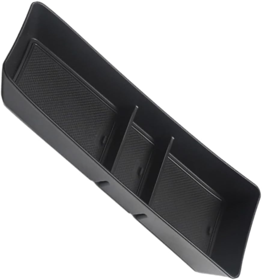 MACHSWON Center Armrest Storage Box (with Mat), Car Center Console Anti-Slip Organizer Tray, Compatible with BYD Dolphin 2021-2025, Interior Accessories, Black, 1 pc