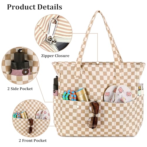 LEDAOU Beach Tote with Wet Pocket