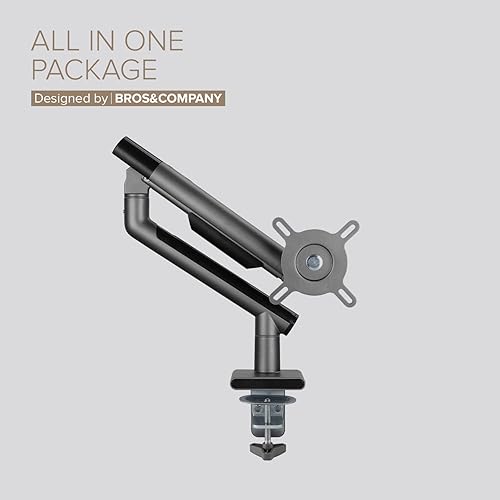 Miniatura 7 de POUT Soporte de brazo para monitor ultraancho E12 para escritorio, ajustable de movimiento completo, inclinacióngirorotación de 4-22 libras,