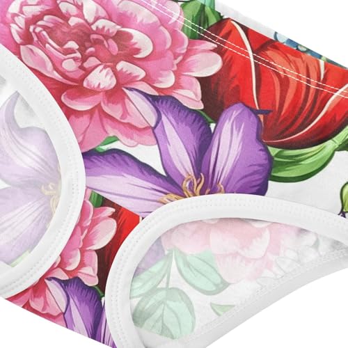 Colorful Flowers Roses Girls Underwear Toddler 2t Cotton Panties for Girl Flower Underpants Briefs4