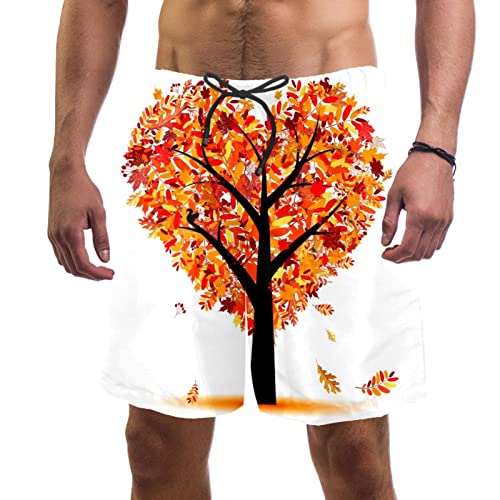 Maillots de bain pour hommes JDEZ à séchage rapide short de plage motif arbre d'automne