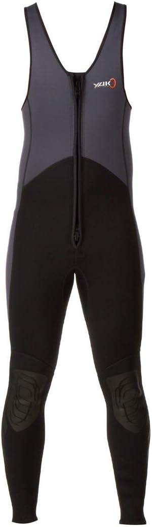 Yak Kayak & Kayaking - Kayak Front Zip 3MM Long John Wetsuit Grey Black - Reinforced knees and rubberised seat for durability
