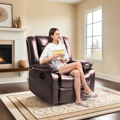 Image of Seventh Heaven Phoenix 1 Seater Motorised Recliner | Single Sofa Chair for Living Room Comfort | Ergonomic Design (Leatherette - Brown)
