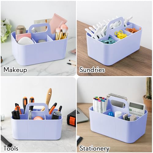 Image of Tiawudi Multipurpose Caddy Organizer, Plastic Caddy with Handle, Stackable Desk Organizer for Stationery, Marker and Pencil, Office Supplies Organizer, Dorm Caddy