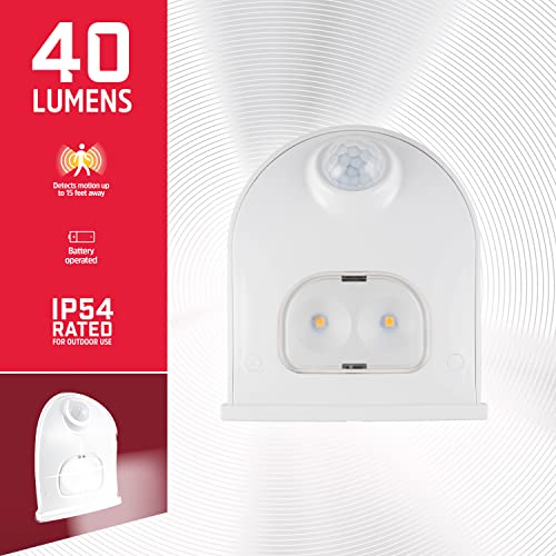Image of Energizer LED Motion-Activated Security Light, Battery Operated, 40 Lumens, Wireless, Indoor /Outdoor, Over-The-Door, Ideal for Entryway, Porch, Patio, Basement, Shed, Garage, 38184 (Pack of 2)