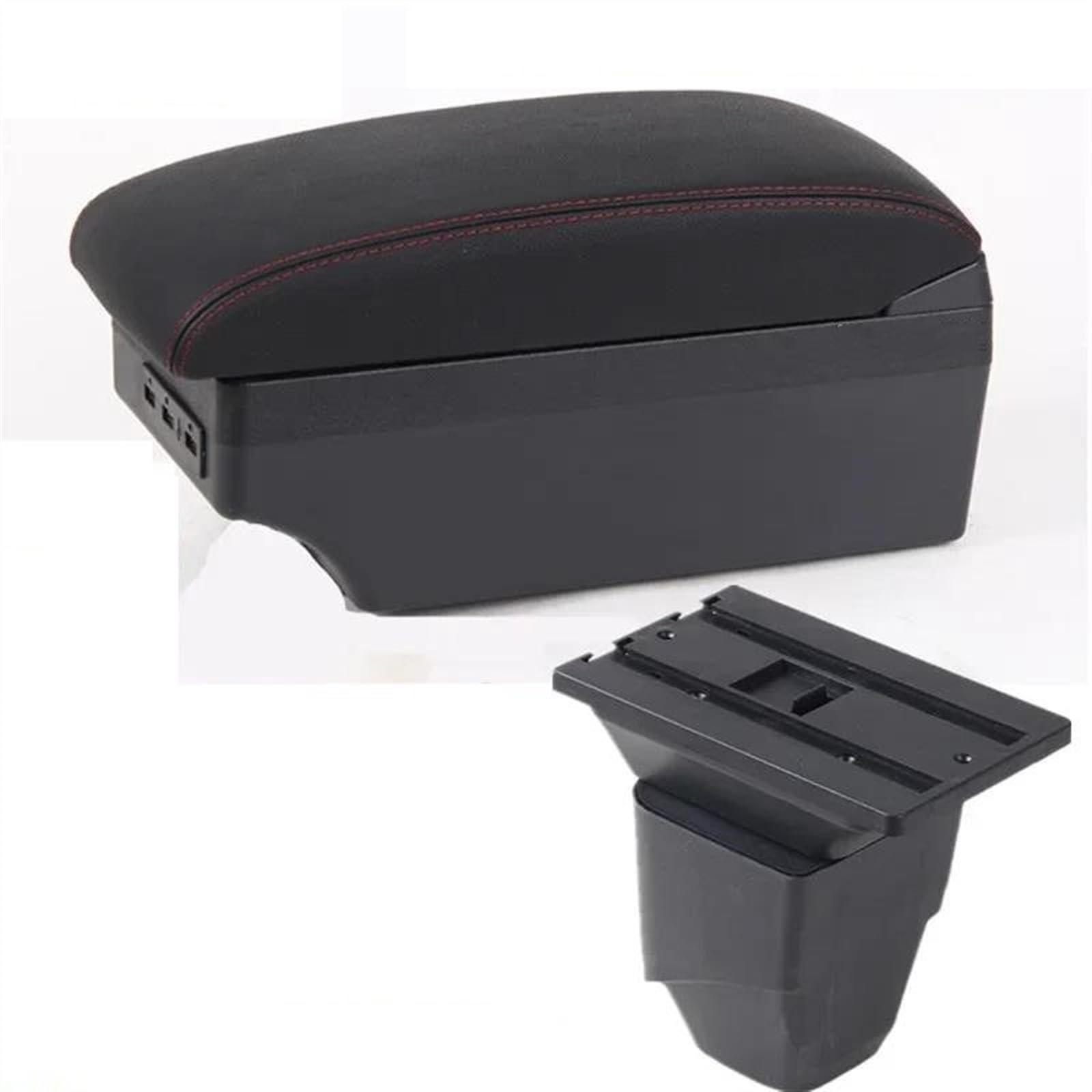 Noheeu C Red Line 7Usb Center Console Armrest Storage Box For 206 Car Interior Parts Modification Accessories
