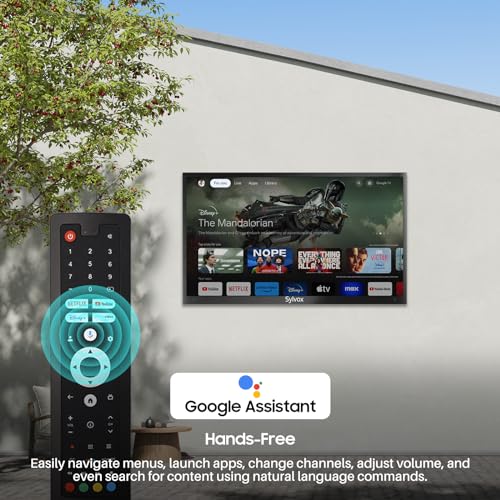 Image of SYLVOX Outdoor TV, 43'' QLED Smart TV, IP55 Waterproof, Dolby Atmos HDR 10, Voice Remote,1000nits Weatherproof Television, Chromecast Built-in for Deck, Patio or Garden(Deck Pro QLED 3.0)