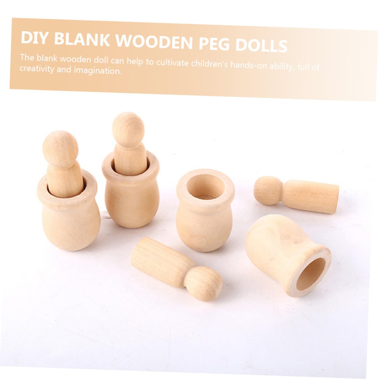 20piezas Muñecos de Madera sin Pintar con Clavijas para Manualidades DIY para Decoración de Cumpleaños