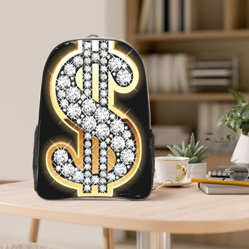 Sac à dos PVC transparent dollar doré unisexe pour événements - 5