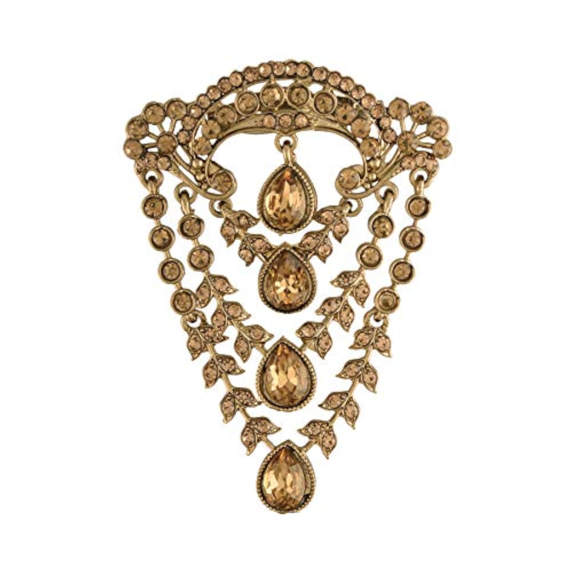 Stylish Wedding Designer Stone Studded Brooch for Men